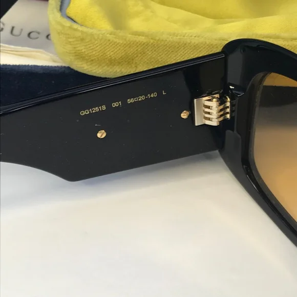 New 💯 Original Gucci Yellow Square Unisex Sunglasses GG1251S 001 - Picture 17 of 17